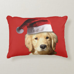 Golden Retriever met Pet voor de kerstman Accent Kussen