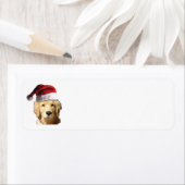 Golden Retriever met Pet voor de kerstman Etiket (Insitu)