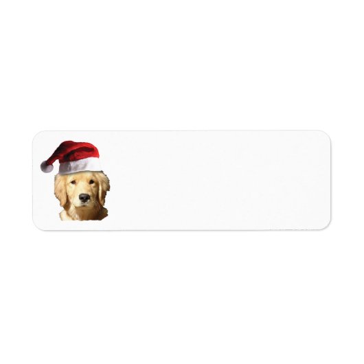 Golden Retriever met Pet voor de kerstman Etiket (Voorkant)