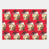 Golden Retriever met Pet voor de kerstman Inpakpapier Vel (Voorkant 3)