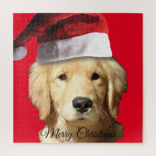 Golden Retriever met Pet voor de kerstman Legpuzzel