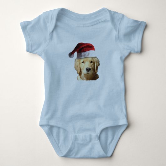 Golden Retriever met Pet voor de kerstman Romper (Voorkant)
