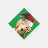 Golden Retriever met Pet voor de kerstman Servet (Hoek)