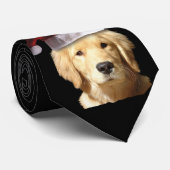 Golden Retriever met Pet voor de kerstman Stropdas (Opgerold)
