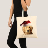 Golden Retriever met Pet voor de kerstman Tote Bag (Voorkant (product))