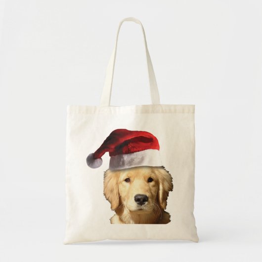 Golden Retriever met Pet voor de kerstman Tote Bag (Voorkant)