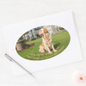 Golden Retriever met Quote Oval Sticker (Envelop)