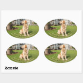 Golden Retriever met Quote Oval Sticker (Vel)