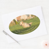 Golden Retriever met Quote Oval Sticker (Envelop)