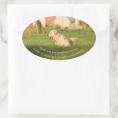 Golden Retriever met Quote Oval Sticker (Tas)