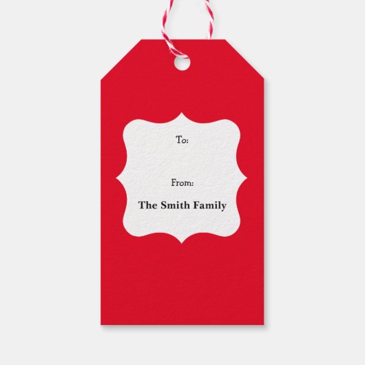 Golden Retriever met Red Santa Hat Cadeaulabel (Achterkant)