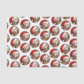 Golden Retriever met Red Santa Hat Tissuepapier (Voorkant)