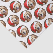 Golden Retriever met Red Santa Hat Tissuepapier (Detail)