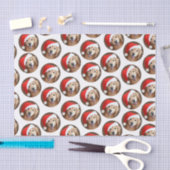 Golden Retriever met Red Santa Hat Tissuepapier (Craft)
