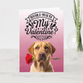 Golden Retriever met roos Aangepaste Valentijnsdag Feestdagen Kaart (Voorkant)