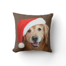 Golden Retriever met Santa Hat