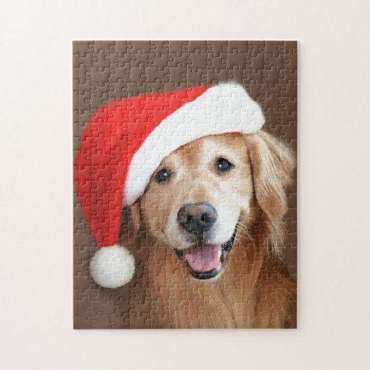 Golden Retriever met Santa Hat Legpuzzel (Verticaal)