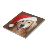 Golden Retriever met Santa Hat Tegeltje (Zijkant)