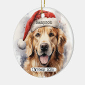 Golden Retriever met Santa Pet Ornament (Links)