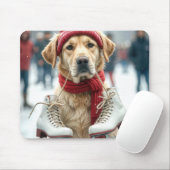 Golden Retriever met Schaatsen Muismat (Met muis)