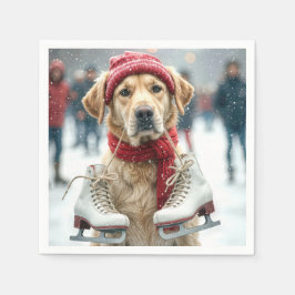Golden Retriever met Schaatsen Servet