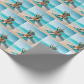 Golden Retriever met snorkel en flippers Cadeaupapier (Hoek)