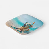 Golden Retriever met snorkel en flippers Papieren Bordje (Gebogen)