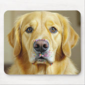 Golden Retriever met strooien op de neus Muismat (Voorkant)