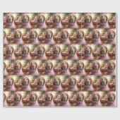 Golden Retriever met Tabby Kitten Cadeaupapier (Vlak)