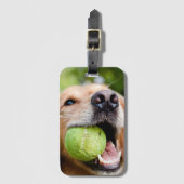 Golden Retriever met Tennis Ball Bagagelabel (Voorkant (verticaal))