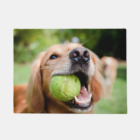 Golden Retriever met Tennis Ball Deurmat (Voorkant)