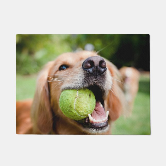Golden Retriever met Tennis Ball Deurmat (Voorkant)