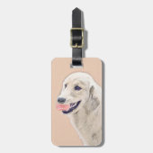 Golden Retriever met Tennis Ball-schilderkunst Bagagelabel (Voorkant verticaal)