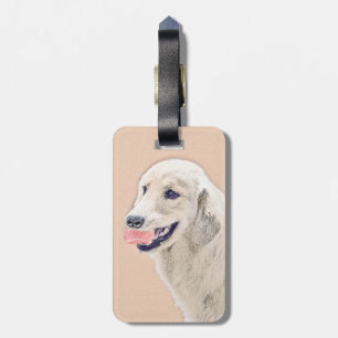 Golden Retriever met Tennis Ball-schilderkunst Bagagelabel