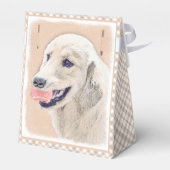 Golden Retriever met Tennis Ball-schilderkunst Bedankdoosjes (Achterkant)