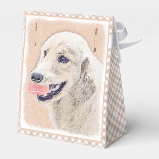Golden Retriever met Tennis Ball-schilderkunst Bedankdoosjes (Achterkant)