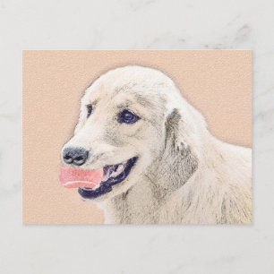 Golden Retriever met Tennis Ball-schilderkunst Briefkaart