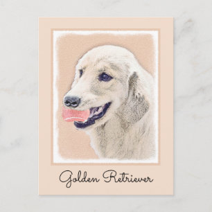 Golden Retriever met Tennis Ball-schilderkunst Briefkaart