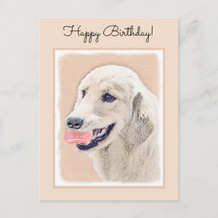 Golden Retriever met Tennis Ball-schilderkunst Briefkaart