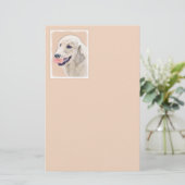 Golden Retriever met Tennis Ball-schilderkunst Briefpapier (Staand voorkant)