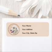 Golden Retriever met Tennis Ball-schilderkunst Etiket (Insitu)