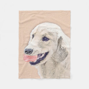 Golden Retriever met Tennis Ball-schilderkunst Fleece Deken