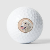 Golden Retriever met Tennis Ball-schilderkunst Golfballen (Voorkant)