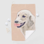 Golden Retriever met Tennis Ball-schilderkunst Golfhanddoek (Insitu)