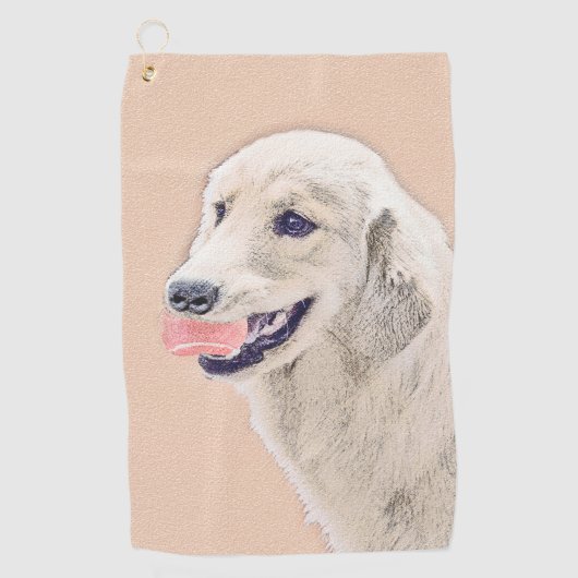 Golden Retriever met Tennis Ball-schilderkunst Golfhanddoek (Voorkant)