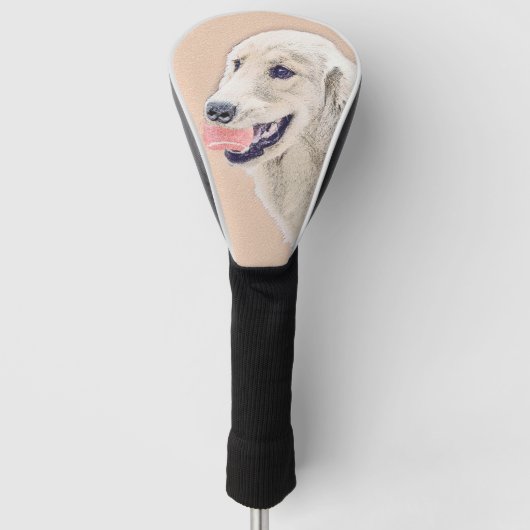 Golden Retriever met Tennis Ball-schilderkunst Golfheadcover (Voorkant)