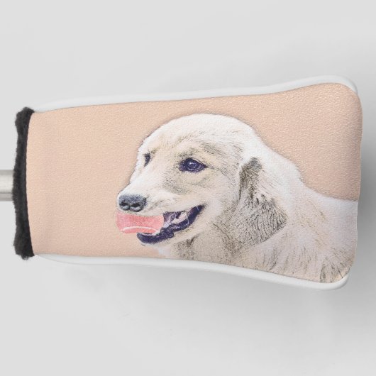 Golden Retriever met Tennis Ball-schilderkunst Golfheadcover (Voorkant)
