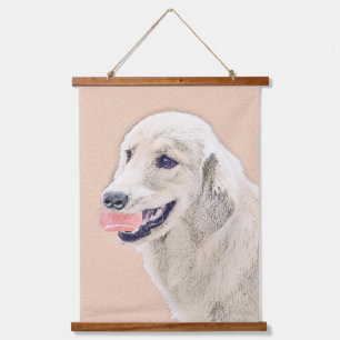 Golden Retriever met Tennis Ball-schilderkunst Hangend Wandkleed