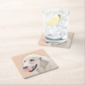 Golden Retriever met Tennis Ball-schilderkunst Kartonnen Onderzetters (Insitu)