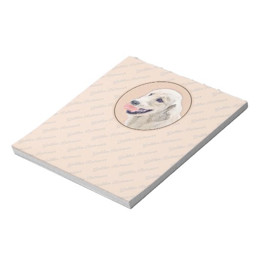 Golden Retriever met Tennis Ball-schilderkunst Notitieblok (Linkerzijde)